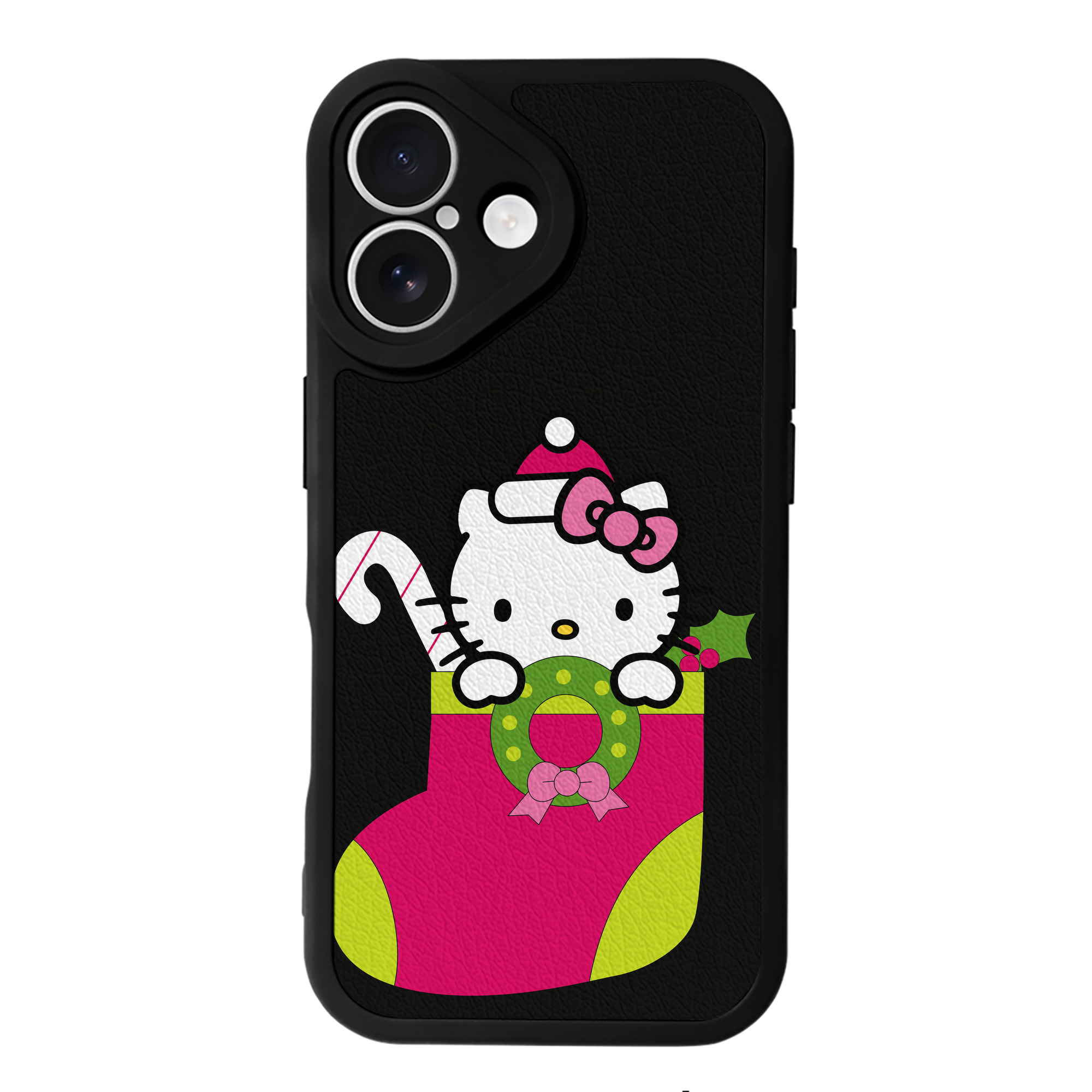 （画像用） Hello Kitty ハローキティ 【iPhone 16シリーズ対応】シリコンスマホケース（レザー調） 材質：シリコン